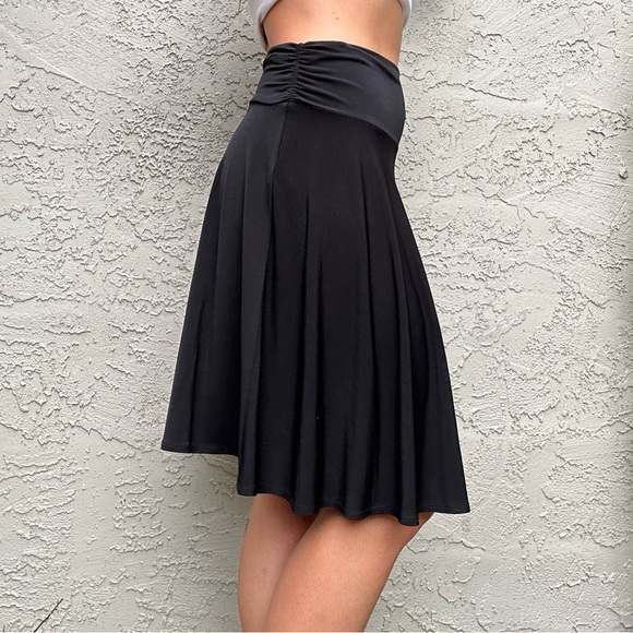 Vintage Y2k Black Ruched Midi Fairy Skirt - Picture 1 of 10